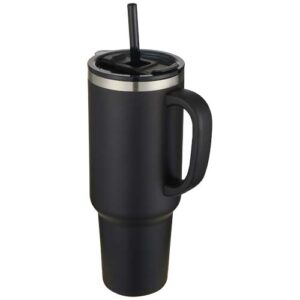 Mug Sydney 1200 ml double paroi certifié RCS avec isolation par le vide et couche de cuivre avec paille
