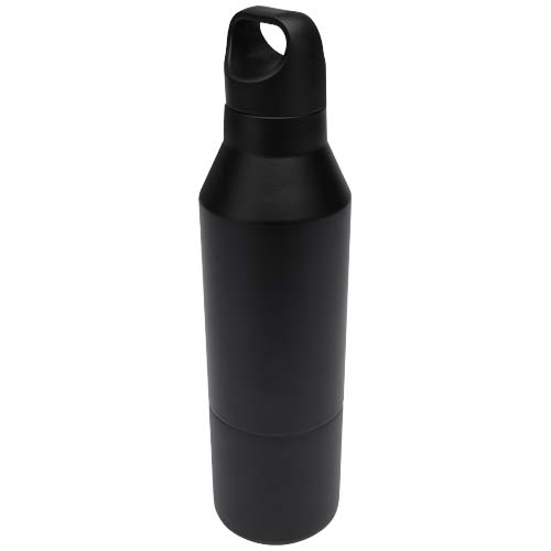 Bouteille isotherme Odessy de 600 ml en acier inoxydable recyclé RCS avec gobelet de 300 ml