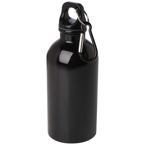Bouteille d'eau Oregon de 400 ml simple paroi en acier recyclé certifié RCS avec mousqueton