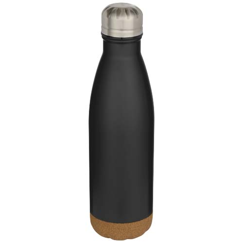 Bouteille d’eau Cove de 500 ml en acier inoxydable isolée sous vide et à double paroi avec détails en liège