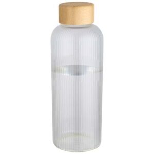 Bouteille en verre borosilicate Mirage simple paroi de 650 ml avec couvercle en bambou