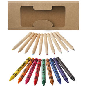 Kit de crayons et crayons gras colorés 19 pièces Lucky