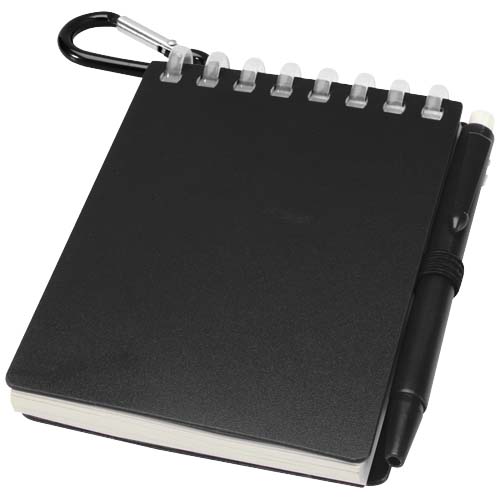 Ensemble carnet souple d’extérieur recyclé et stylo bille (encre noire) Lig Mini