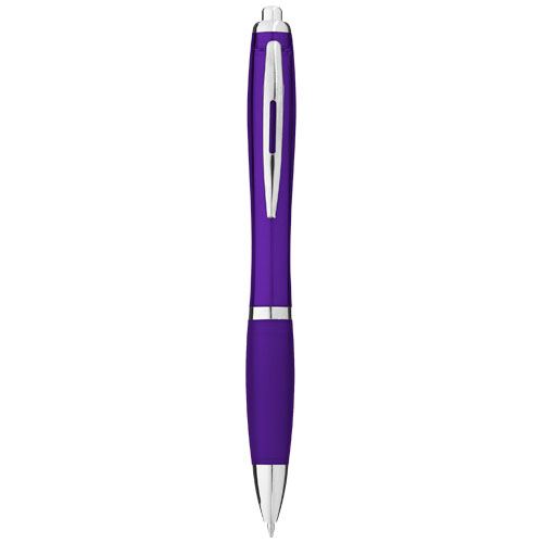 Stylo bille avec corps et grip colorés Nash (encre bleue)