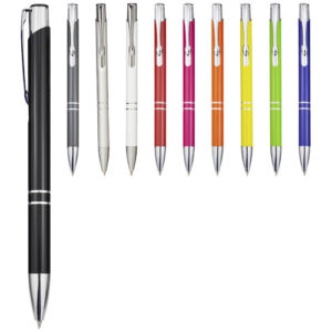 Stylo bille rétractable en aluminium Moneta (encre noire)
