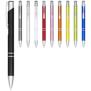 Stylo bille rétractable en aluminium anodisé Moneta (encre noire)