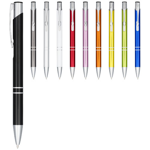 Stylo bille rétractable en aluminium anodisé Moneta (encre noire)