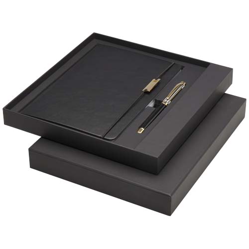 Ensemble Legato comprenant carnet A5, stylo bille et stylo roller (encre bleue)