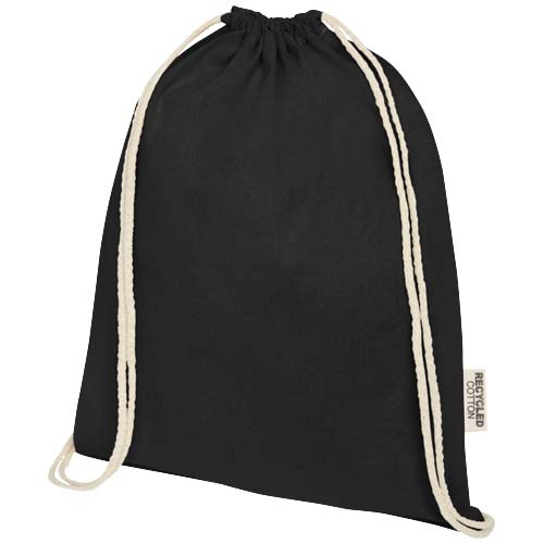 Sac avec cordon Oregon en coton recyclé 140 g/m² certifié GRS