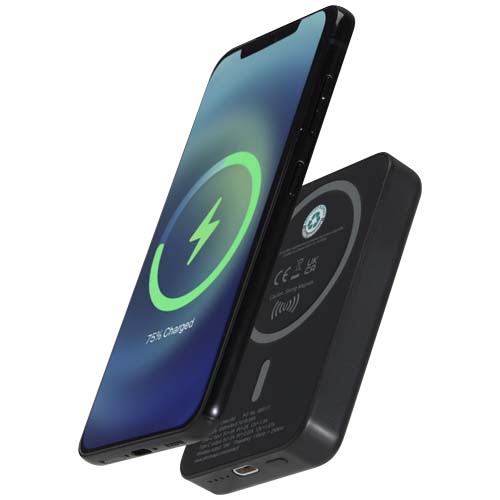 Batterie de secours Acrab magnétique sans fil de 5 000 mAh et 15 W avec PD de 20 W - fabriquée en plastique recyclé