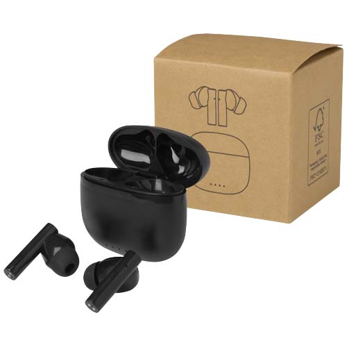 Oreillette Bluetooth® True Wireless Alterf en plastique recyclé avec embouts en silicone
