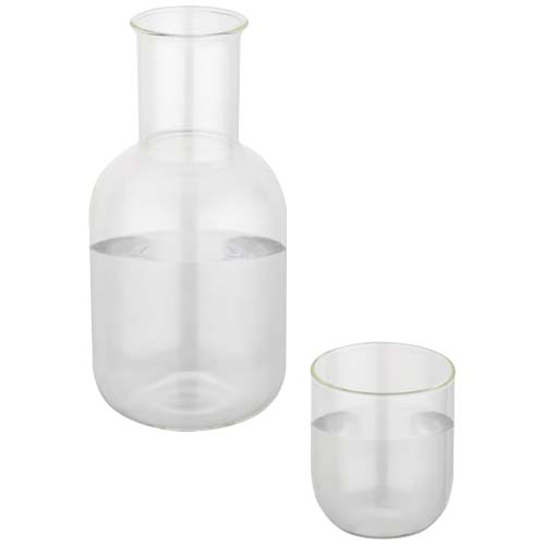 Ensemble carafe et tasse en verre Amelie en finition mate
