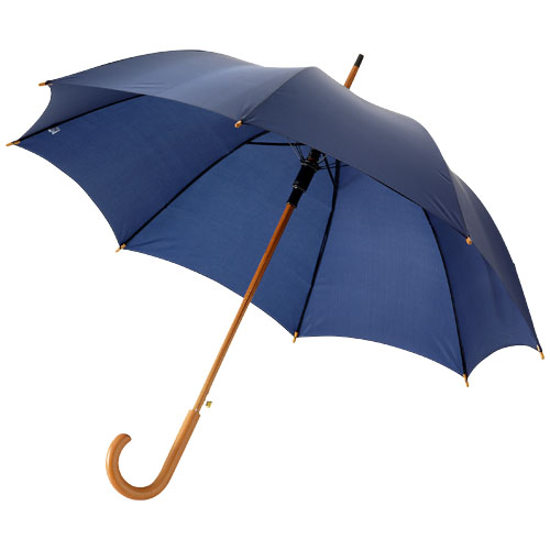 Parapluie 23" à ouverture automatique, poignée et mât en bois
