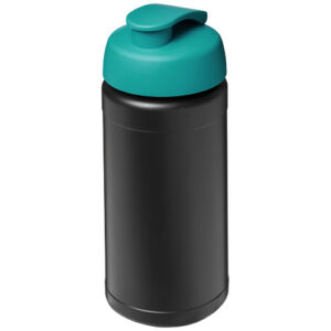Bouteille de sport Baseline de 500 ml recyclée avec couvercle rabattable