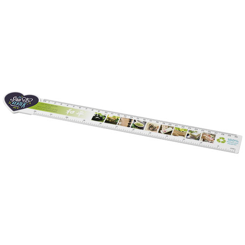 Règle Tait de 30 cm en plastique recyclé en forme de cœur