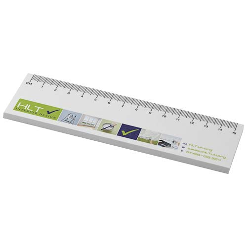 Notes autocollantes recyclées Sticky-Mate® avec règle imprimée 15 cms