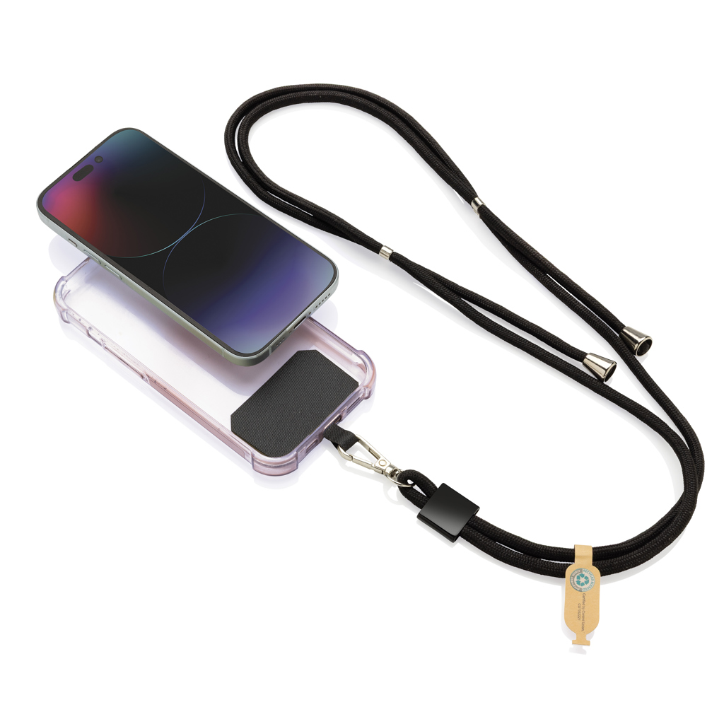 Tour de cou téléphone réglable en rPET recyclé RCS CarryLoop