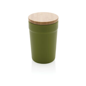Mug 300ml en PP recyclé GRS avec couvercle en bambou