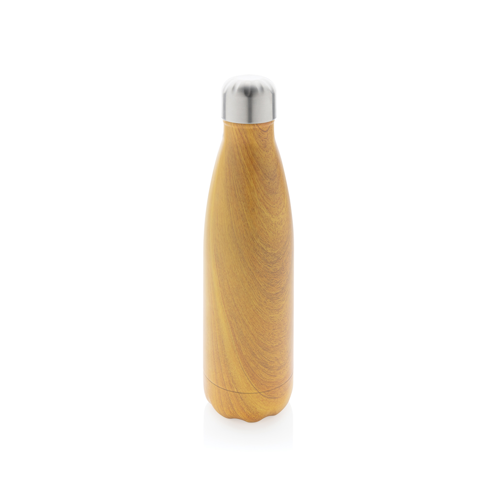 Bouteille isotherme en acier avec effet bois