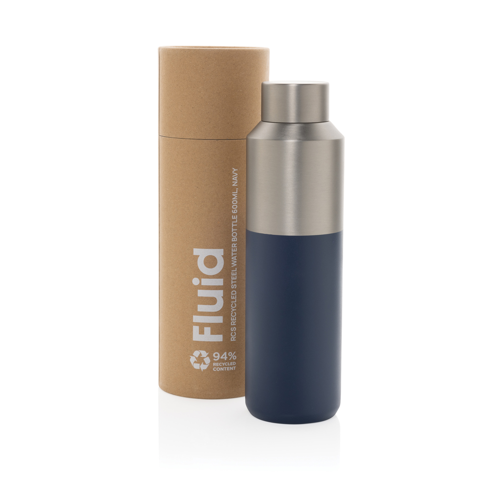 Bouteille d'eau 600ml en acier recyclé certifiée RCS Fluid