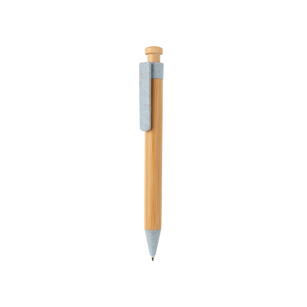 Stylo en bambou avec clip en fibre de paille
