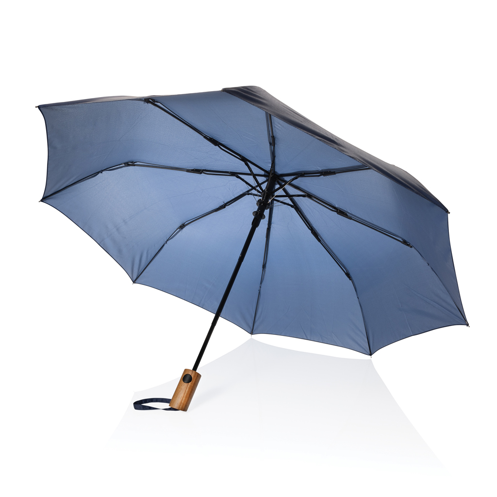 Mini parapluie 21' à ouverture auto en bois d'acacia Kaycey