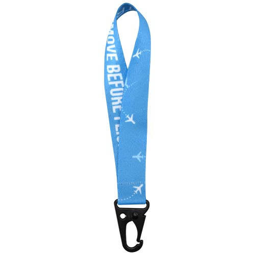 Étiquette à bagage Leif en RPET avec impression par sublimation et mousqueton