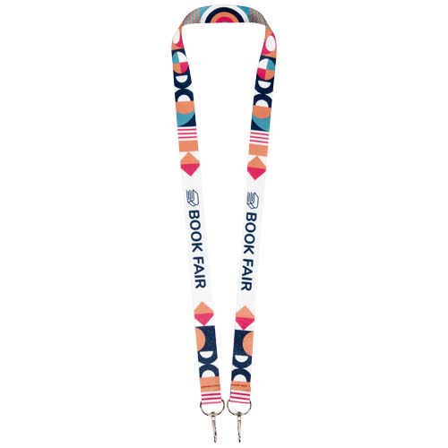 Tour de cou pour sublimation en rPET avec 2 porte-clés Leia