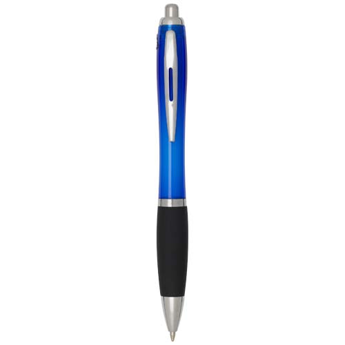 Stylo bille en plastique recyclé RCS avec corps coloré et grip noir (encre noire) Nash