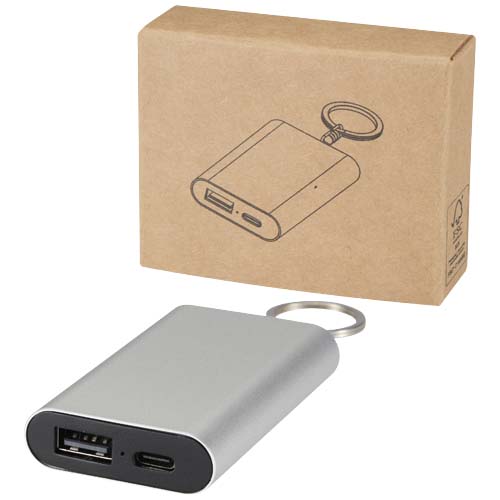 Batterie de secours Arcturus en aluminium recyclé de 2 000 mAh avec porte-clés