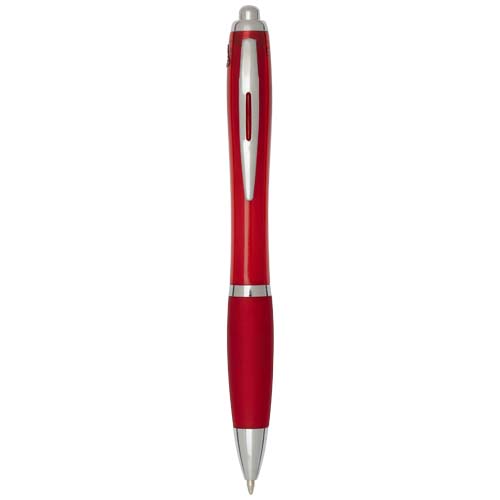 Stylo bille en plastique recyclé RCS avec corps et grip colorés (encre bleue) Nash