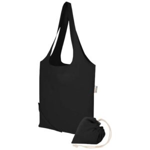 Sac fourre-tout pliable en coton recyclé GRS « Madras Blend » 140 g/m², 7 L