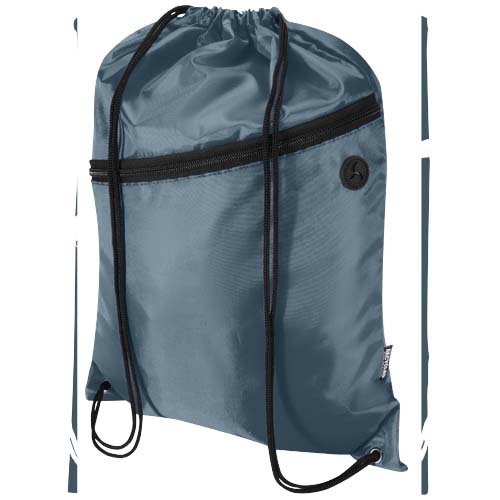 Sac à cordon Oriole en RPET avec poche avant zippée, 5 L