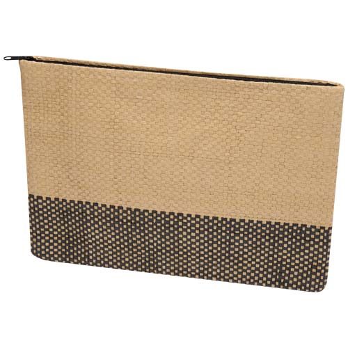 Pochette en papier paille Rhythm avec fermeture à glissière, 3 L