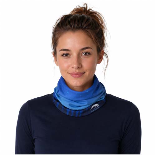 Écharpe multi-usages Lara avec impression par sublimation, couche en polaire et ourlets
