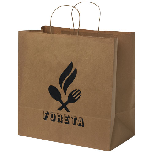 Sac en papier Kraft 80-90 g/m² avec poignées torsadées, 34 x 20 x 35 cm