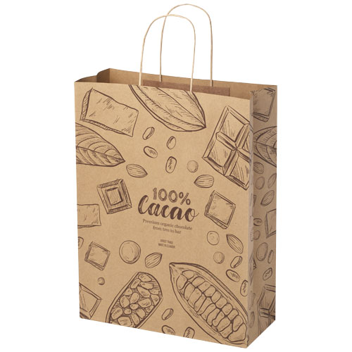 Sac en papier Kraft 120 g/m2avec poignées torsadées, 31 x 12 x 41 cm