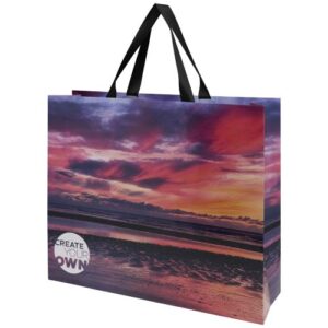 Sac en papier Smartfold 210 g/m² avec anses en ruban et pelliculage brillant - 42 x 12 x 35 cm