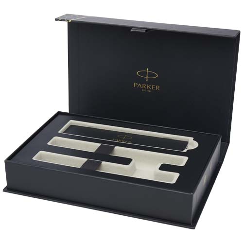 Coffret Parker IM Essentials comprenant un stylo roller et un stylo à bille - argenté