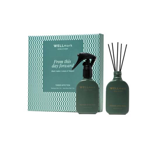 Coffret cadeau Wellmark Tender Affection comprenant un vaporisateur d'ambiance de 50 ml et un diffuseur de 50 ml