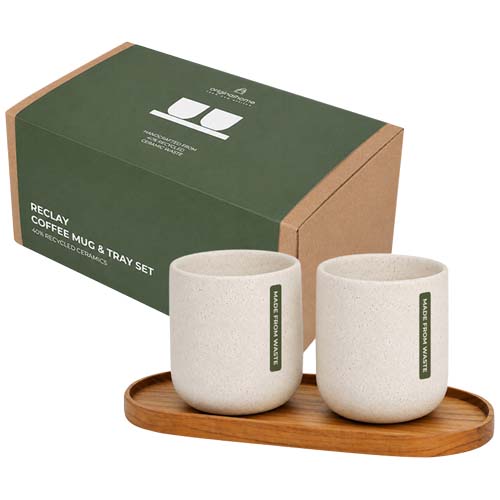 Ensemble Originalhome composé d'un plateau ovale en bois et d'un mug en céramique de 150 ml